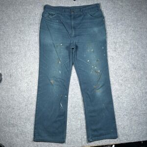 Dickies Denim Pants Mens 38x32 Blue Workwear Distressed Painter VTG